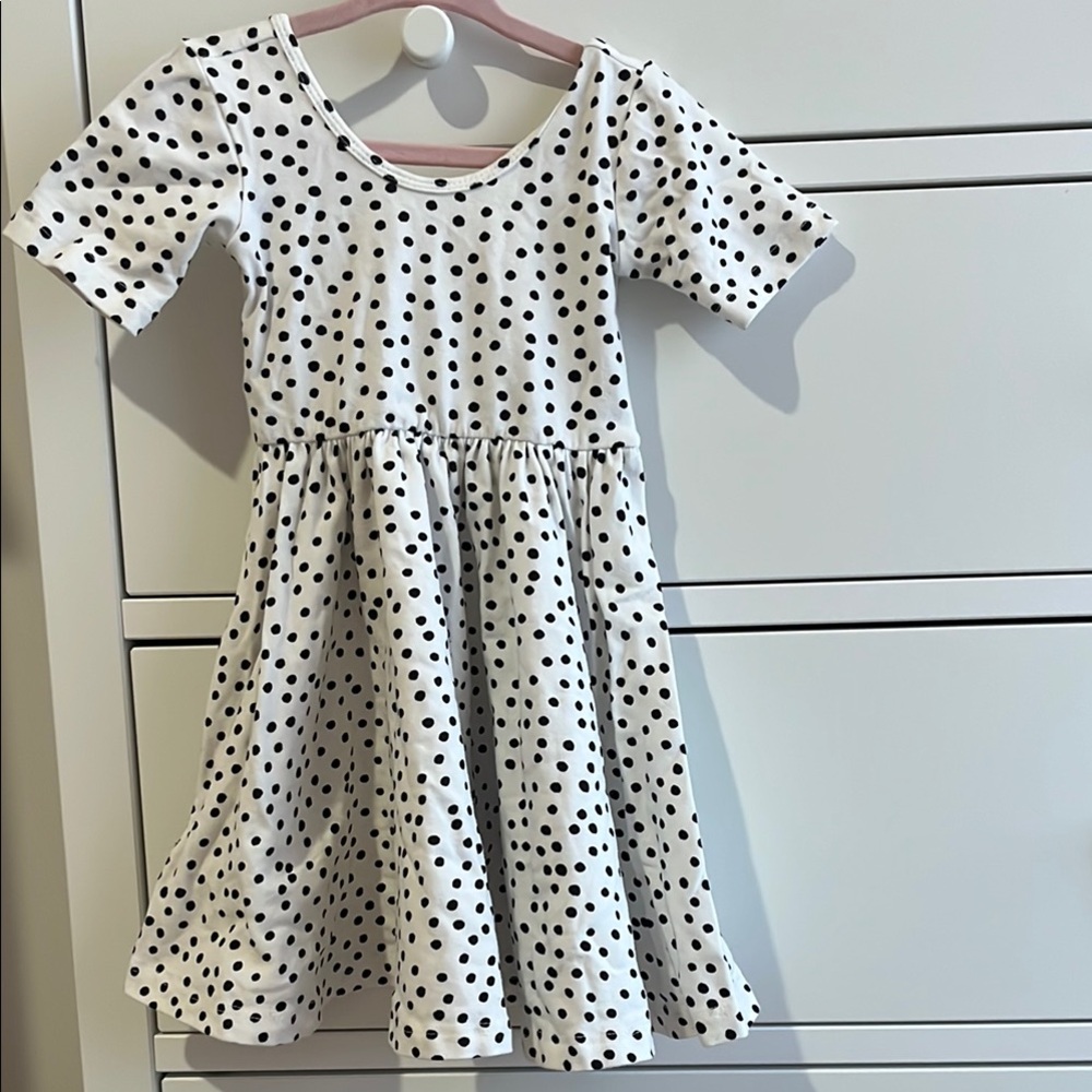 Alice + Ames Polka Dot Kids twirl Dress - Black and White